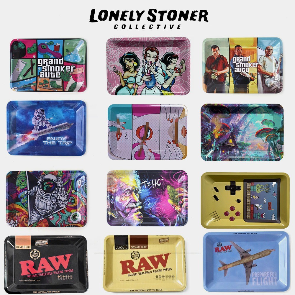 Metal Rolling Tray 18x14 cm ถาดโรลสมุนไพร ถาด ขนาด พร้อมส่ง ราคาถูก