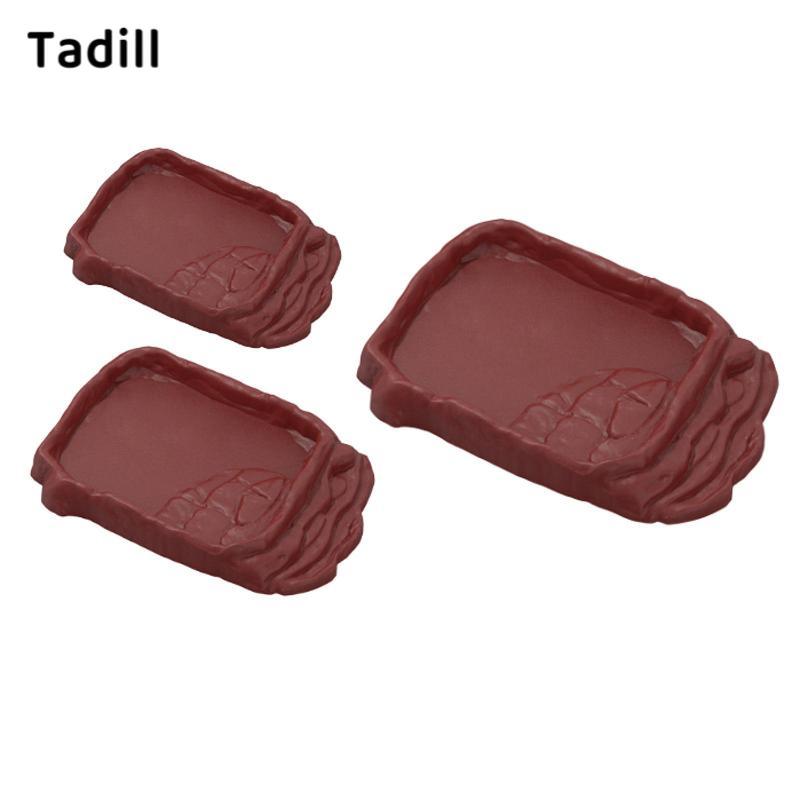 [negjsg] Reptile Ramp ชามอาหารเต่า Bath Feeding Plate Feeder สําหรับเสือดาวแมงป่องงู Bearded Dragon Terrarium Decor