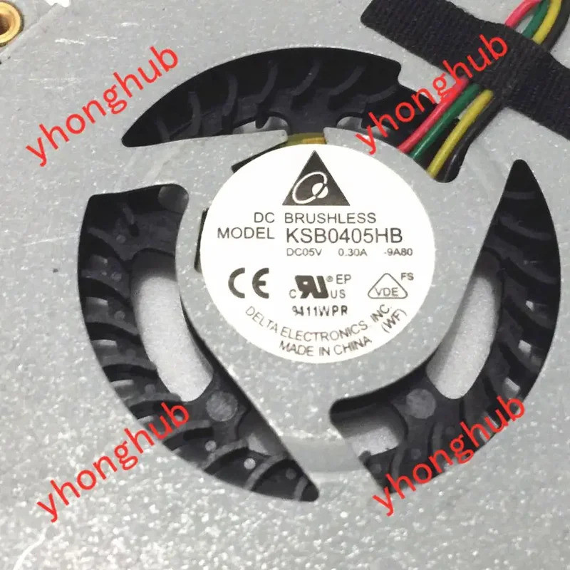 Delta Electronics KSB0405HB 9A80 DC 5V 0.3A พัดลมระบายความร้อน 4 สาย