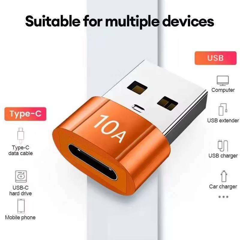 (ส่งด่วน) Adapter TypeC (Female) to USB-A (Male) (10A, สีดำ), อแดปเตอร์ แปลง Type C เป็น USB2.0, USB3.0 ชาร์จ/โอนข้อมูล - รูปที่ 3