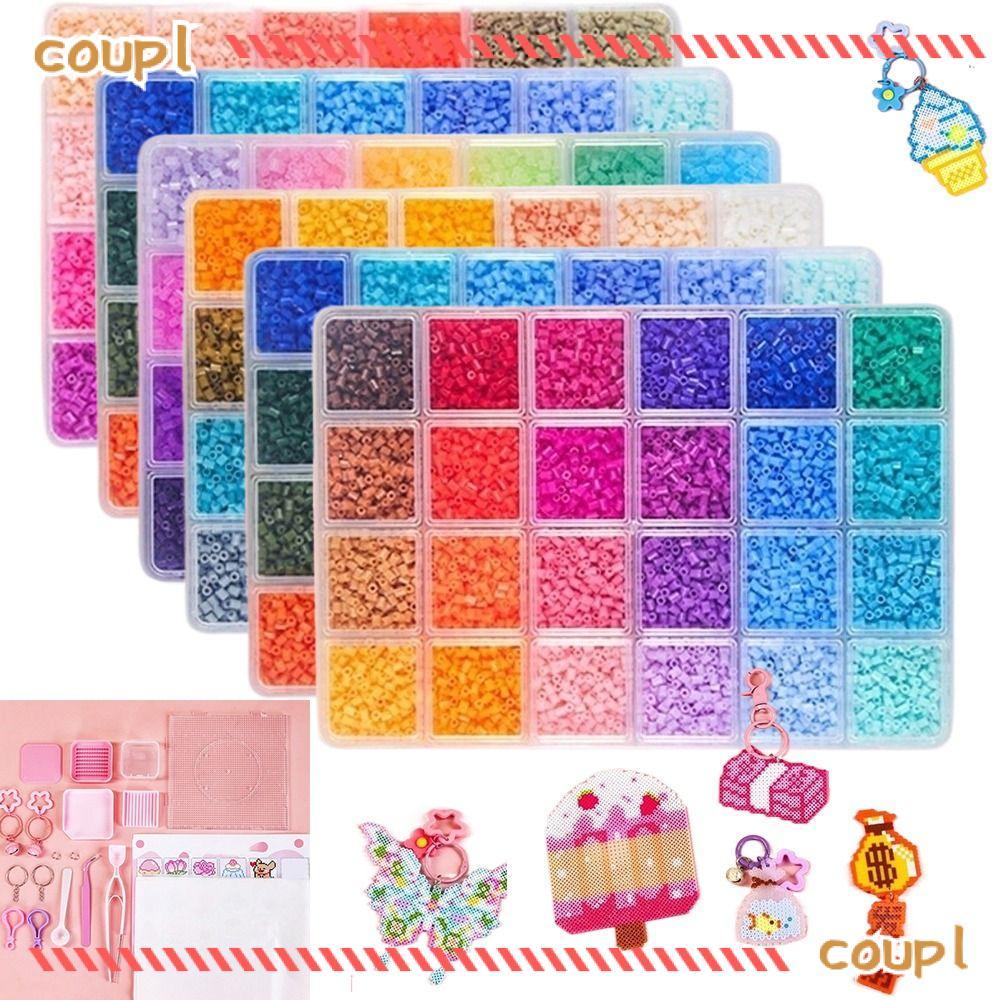 COUPL Hama กล่องลูกปัด, พรีเมี่ยมขนาดเล็ก Bean DIY Make ปริศนา Perler Hama ลูกปัดชุด, คุณภาพสูง 24 สี Handmade หัตถกรรม Decor 2.6 มม.ลูกปัดปริศนาของเล่นเด็ก