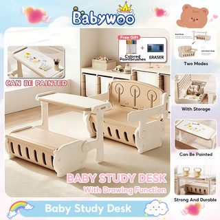 Kids Study And Drawing Table With Storage Compartment Children Convertible Sofa Table And Chairs Set