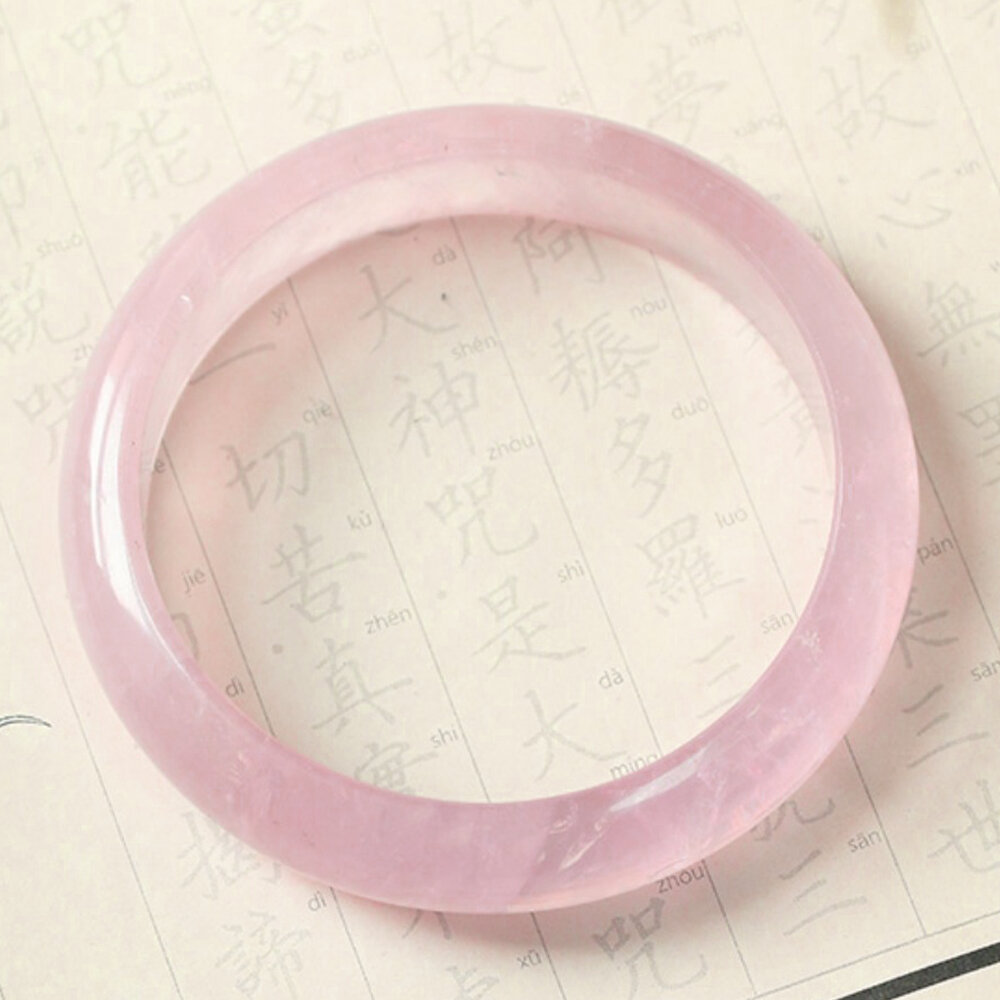 สร้อยข้อมือคริสตัลสีชมพู ขนาด 58-62 มม., Lucky Feng Shui เครื่องประดับเสริมพลังบวกสำหรับคู่รัก