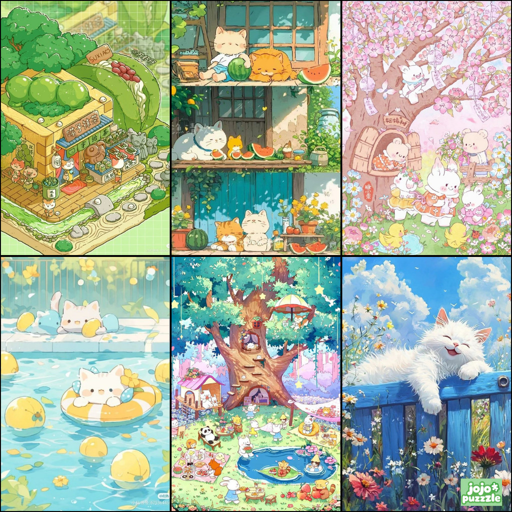 【Cute Animal Puzzle】จิ๊กซอว์ 300 ชิ้น จิ๊กซอว์ 500 ชิ้น จิ๊กซอว์ 1000 จิ๊ก jigsaw puzzle ปูซิลวูด 25