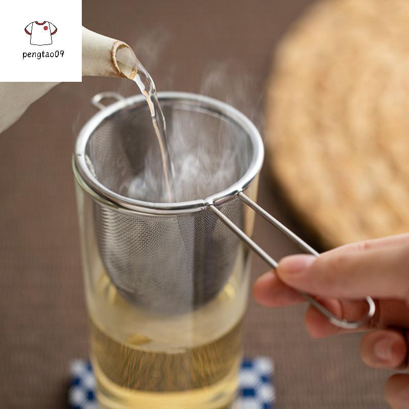 Pengatao09 สแตนเลสชา Infuser นํากลับมาใช้ใหม่ชารั่วกรองกาน้ําชากรองเดี่ยวหูรูปร่างกาแฟสมุนไพรเครื่องเทศ Diffuser พร้อมที่จับใหม่