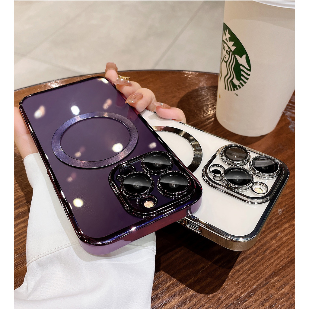 ** ล็อตใหม่ที่สุด ** เคสพรีเมียม ขอบเมทัลลิคทั้งชิ้น พร้อม Magcase ชาร์จไร้สาย  Phone ทุกรุ่น ดีไซน์ Slim  iPhone 17