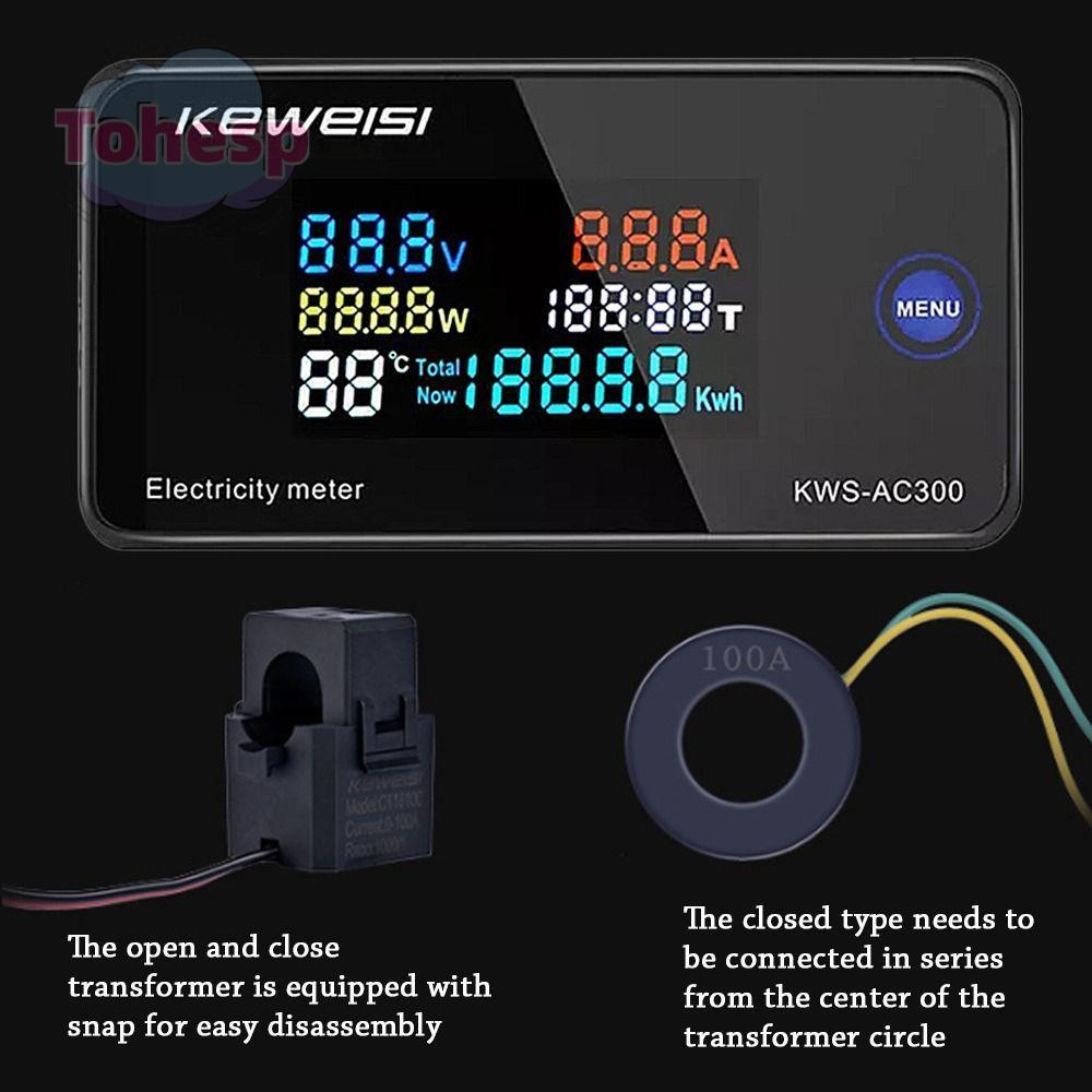 TOHESP Wattmeter Professional KWS-AC300 แอมป์มิเตอร์พลังงานกระแสไฟฟ้ามัลติฟังก์ชั่น