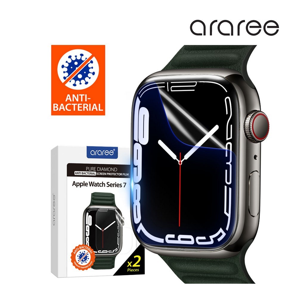 ARAREE กระจกกันรอย Apple Watch 7/6/5/4/SE/SE2 (44mm)  Pure Diamond (x2)