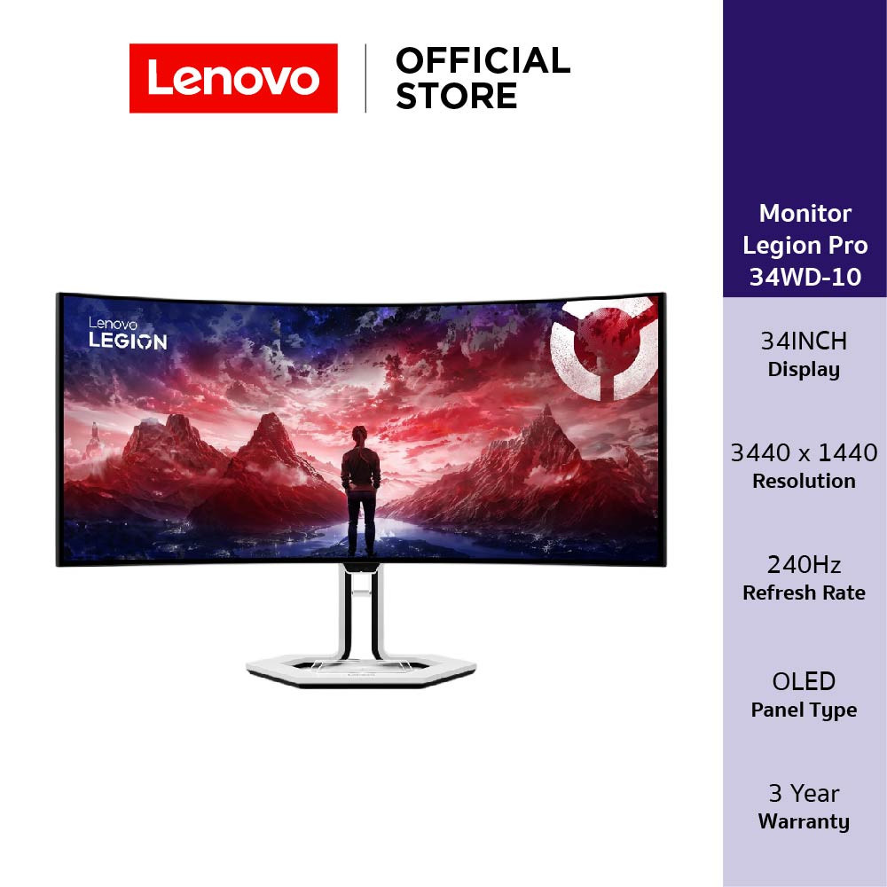 Lenovo Legion Pro 34WD-10(67C9UAC1TH)Monitor 34" INCH 3440x1440 WQHD OLED 240Hz Adaptive Sync