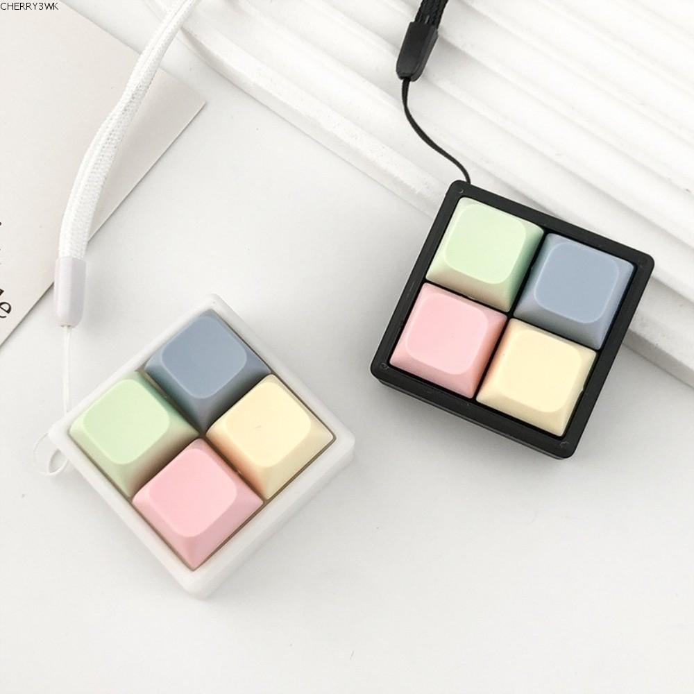 19VJKEPSHOP คีย์บอร์ดนิ้ว, 2/3/4 คีย์ Keycap Fidget พวงกุญแจ, บรรเทาความเครียดผ่อนคลายปุ่มกุญแจผ่านเวลาหยิกของเล่นผู้ใหญ่