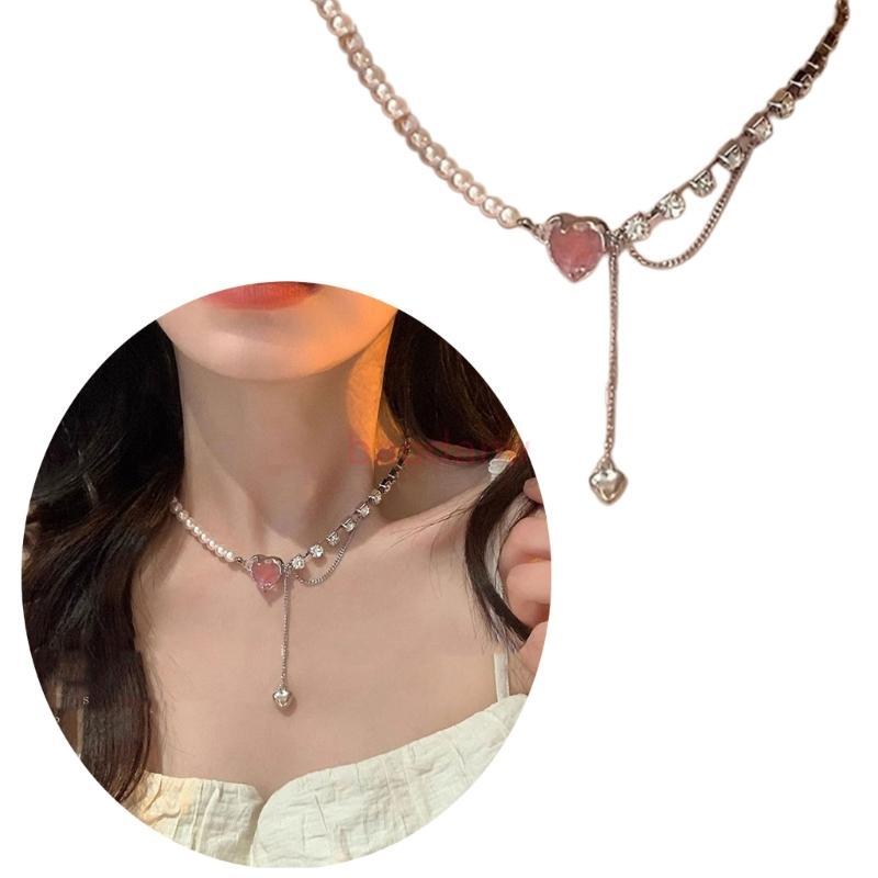 BDW เครื่องประดับสร้อยคอจี้พู่และไข่มุกแฟชั่นสําหรับหรูหราทุกวัน