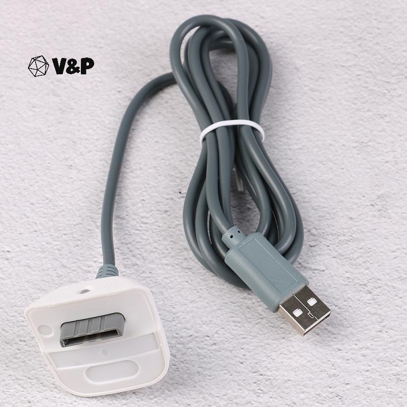 V&P สาย USB 2.0 สําหรับเครื่องชาร์จคอนโทรลเลอร์เกมแพดไร้สายคอนโซล xbox 360