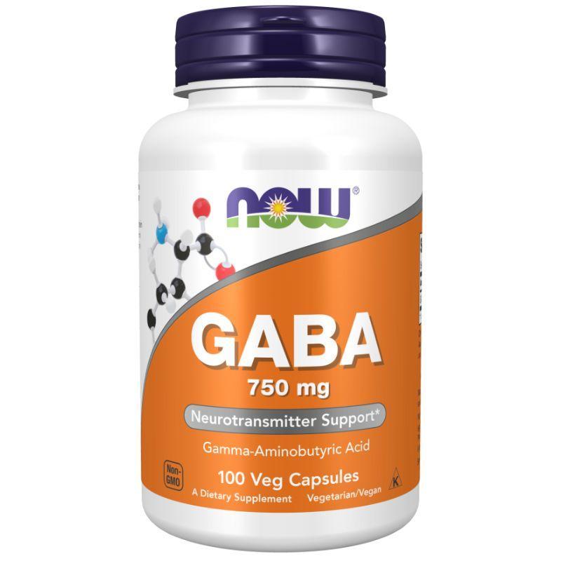 US[พร้อมส่ง] GABA 750mg เหมาะสําหรับผู้ที่ใช้สมองและคิดอย่างต่อเนื่องแต่ละวัน 100Veg Cap NOW FOOD รั