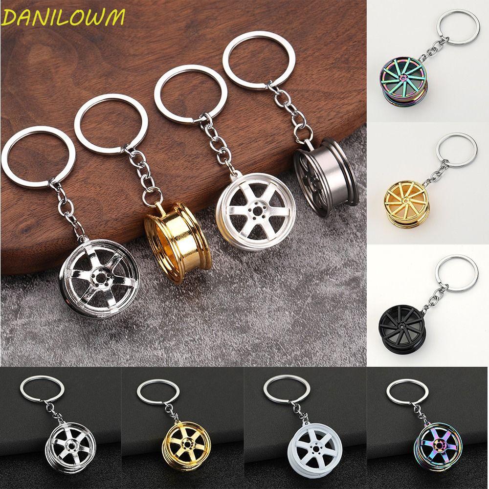 DANILOWM Tyre Rim Key Holder, Mini INS พวงกุญแจรถ,บุคลิกภาพล้อ Hub Bag Charms