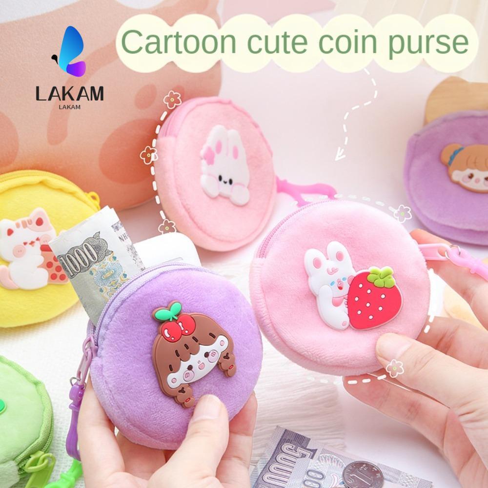 LAKAM Mini Coin Bag, Cartoon Soft Cute Coin Bag, Plush Headphone