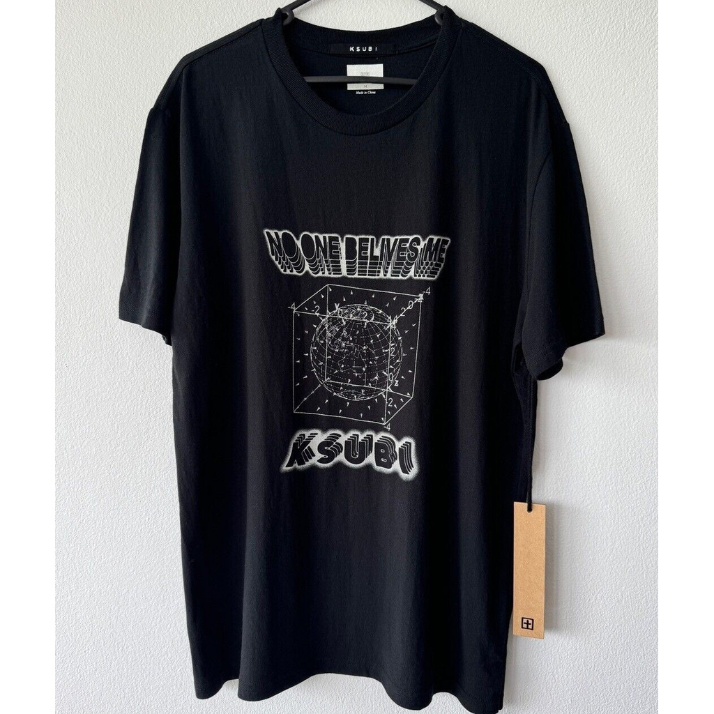 เสื้อยืดผ้าฝ้าย 100% สไตล์ ksubi แขนสั้น มีลาย holographic สำหรับทั้งชายและหญิง