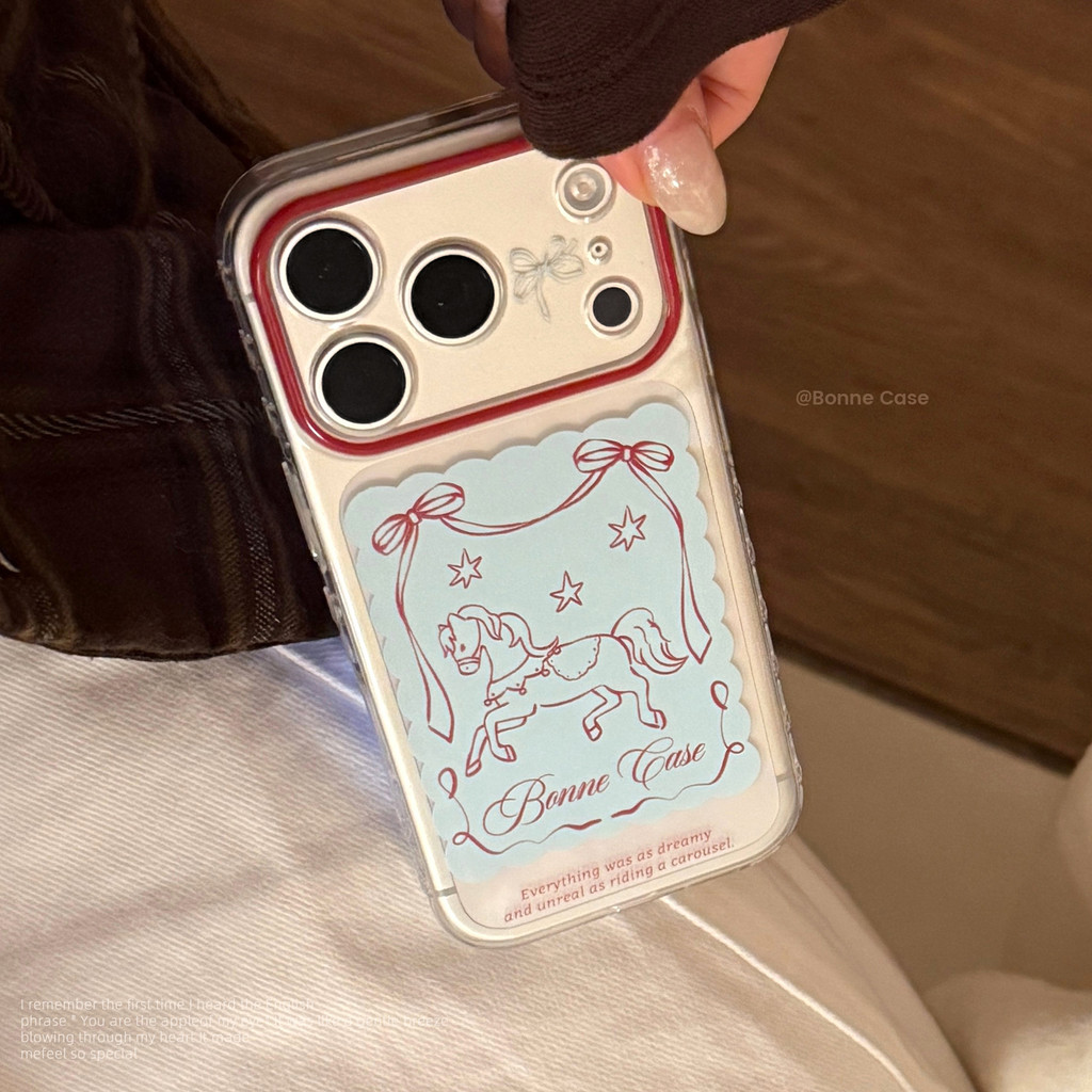 โปร่งใสการ์ตูนบุคลิกภาพ Pony เคส TPU สําหรับ iphone 11 12 13 14 15 16 17 pro max กรณี