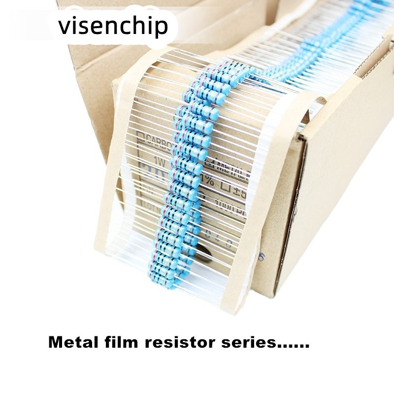 100 ชิ้นตัวต้านทานฟิล์มโลหะ 1/4W 1/2W 1W 8.2R 9.1R 10R 12R 15R 18R 20R 22R โอห์ม 1%