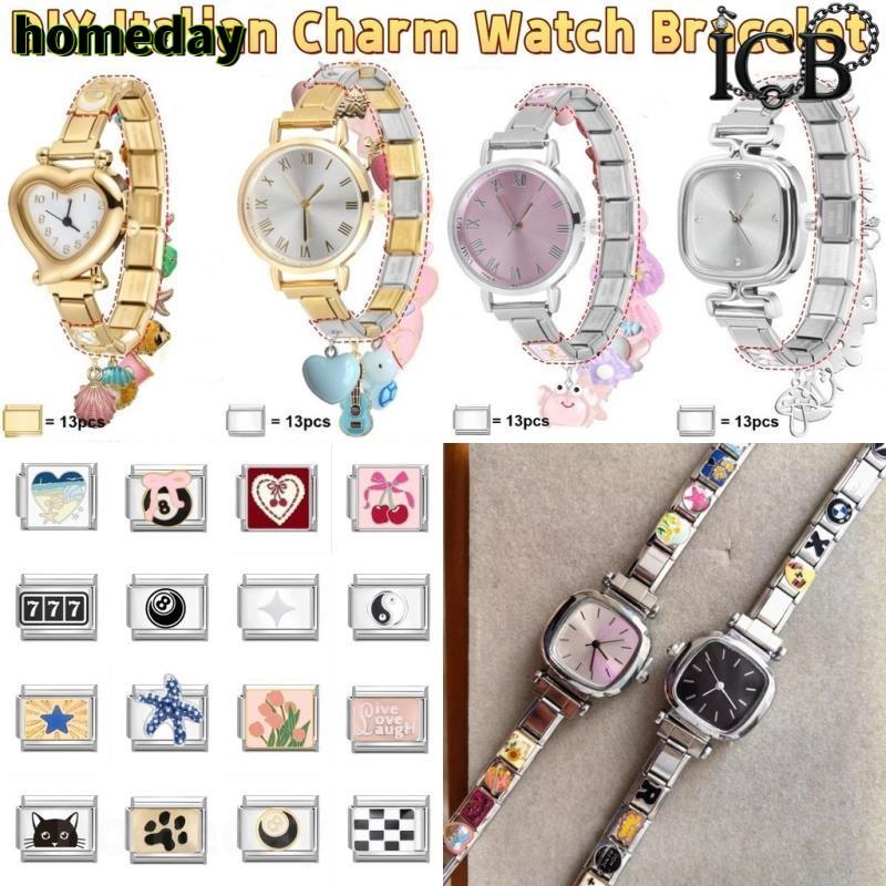 Silver Header DIY สายโมดูลดิจิตอล Splicing นาฬิกา Vintage Wild Modular นาฬิกาอิตาเลี่ยน Charm สร้อยข้อมือสแตนเลสสร้อยข้อมือแฟชั่นอุปกรณ์เสริม