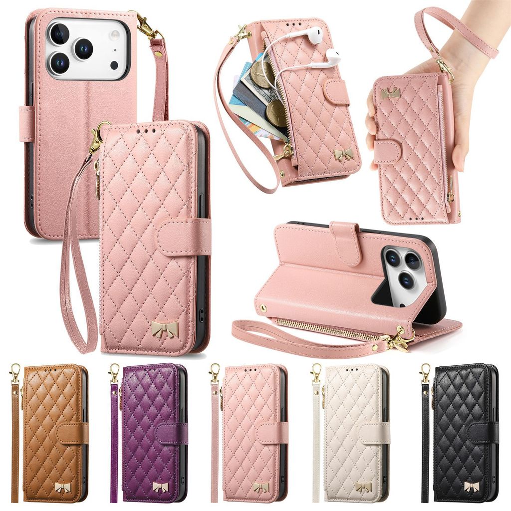 สายรัดข้อมือ Diamond Leather Card iphone 17 pro max case เข้ากันได้กับ ip16 15 14 13 12 เคสป้องกันโทรศัพท์มือถือ