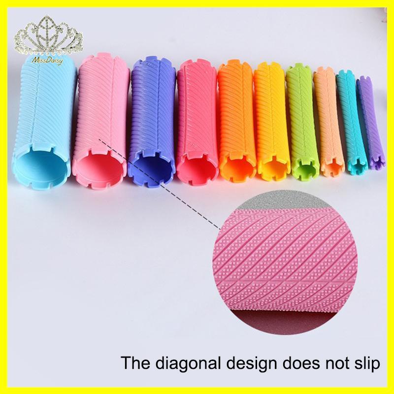 Daisy 10pcs DIY Heatless ยาวผม Roller Sti Perm เครื่องมือ Hollow Design Spiral Hair Curler Magic Curls Curly จัดแต่งทรงผมชุด TH