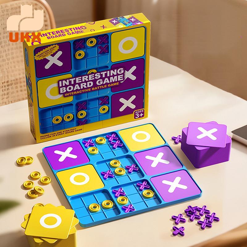 เกมกระดาน UKX Ultimate Tic Tac Toe 9 เกมใน 1! กระดานขนาดใหญ่และขนาดเล็กสําหรับหมากรุก XO สองชั้นของเ