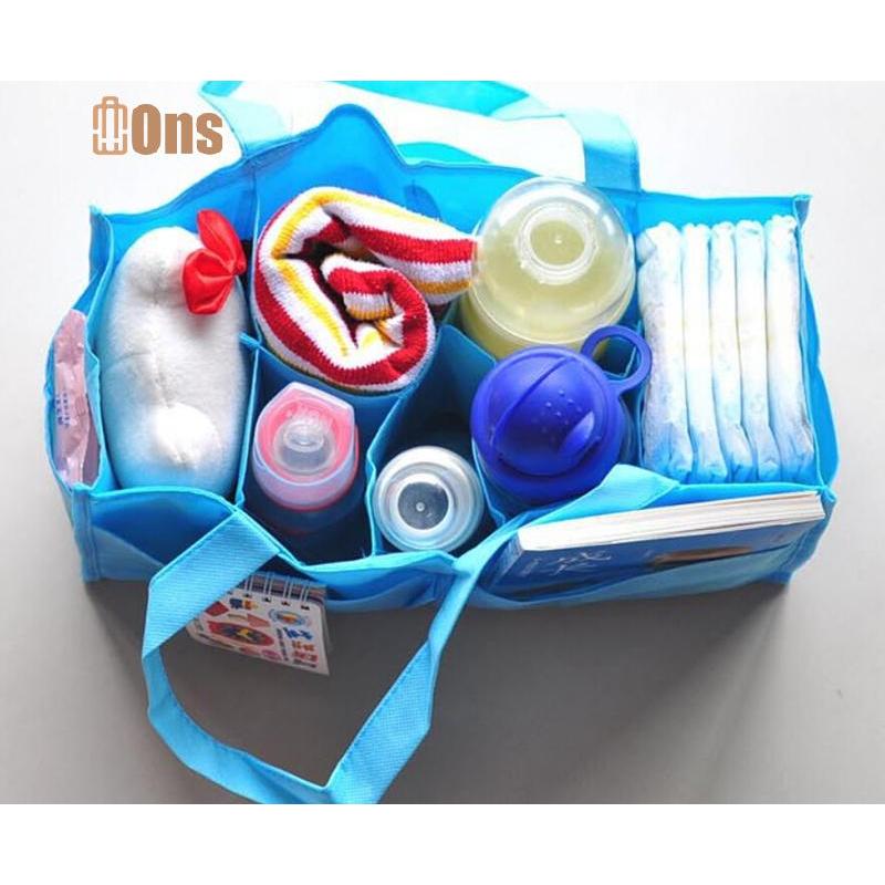 Ons Mother Diapers Bag Travel Outdoor Portable Nappy Storage Tote Bag Blue & Pink ที่