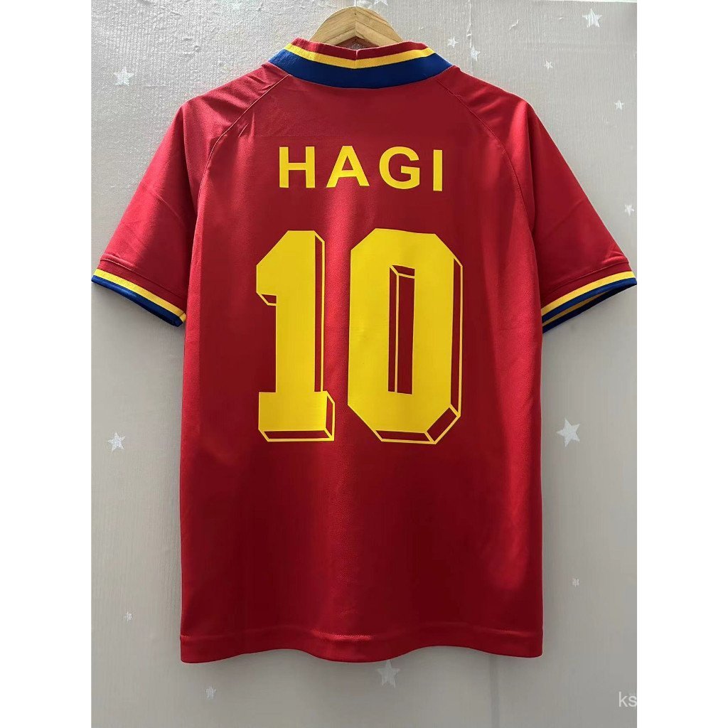 เสื้อฟุตบอล Retro Romania Away ออกแบบพิเศษ Hagi