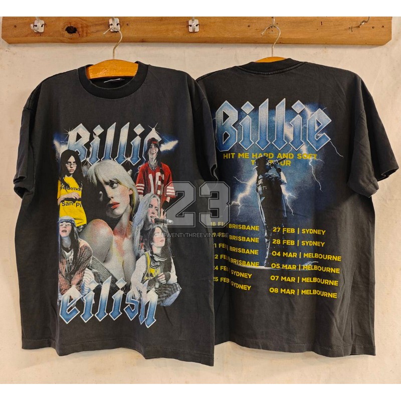 [ 23 ] Billie Eilish Australia Tour Bio Washed เสื้อทัวร์ เสื้อวินเทจ  vintage shirt