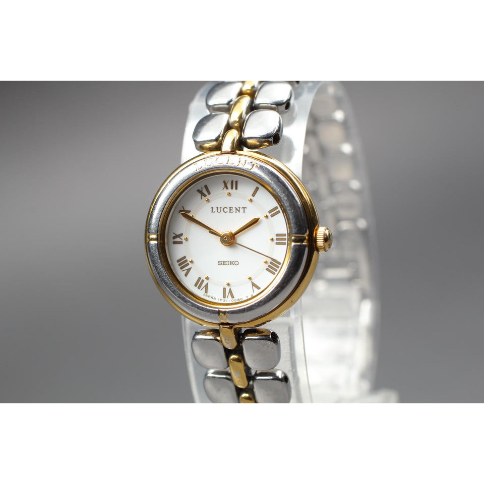 Vintage 1992 Near MINT* Seiko Lucent 1F21-0E50 Roman Gold 21mm Qz Ladies Watch