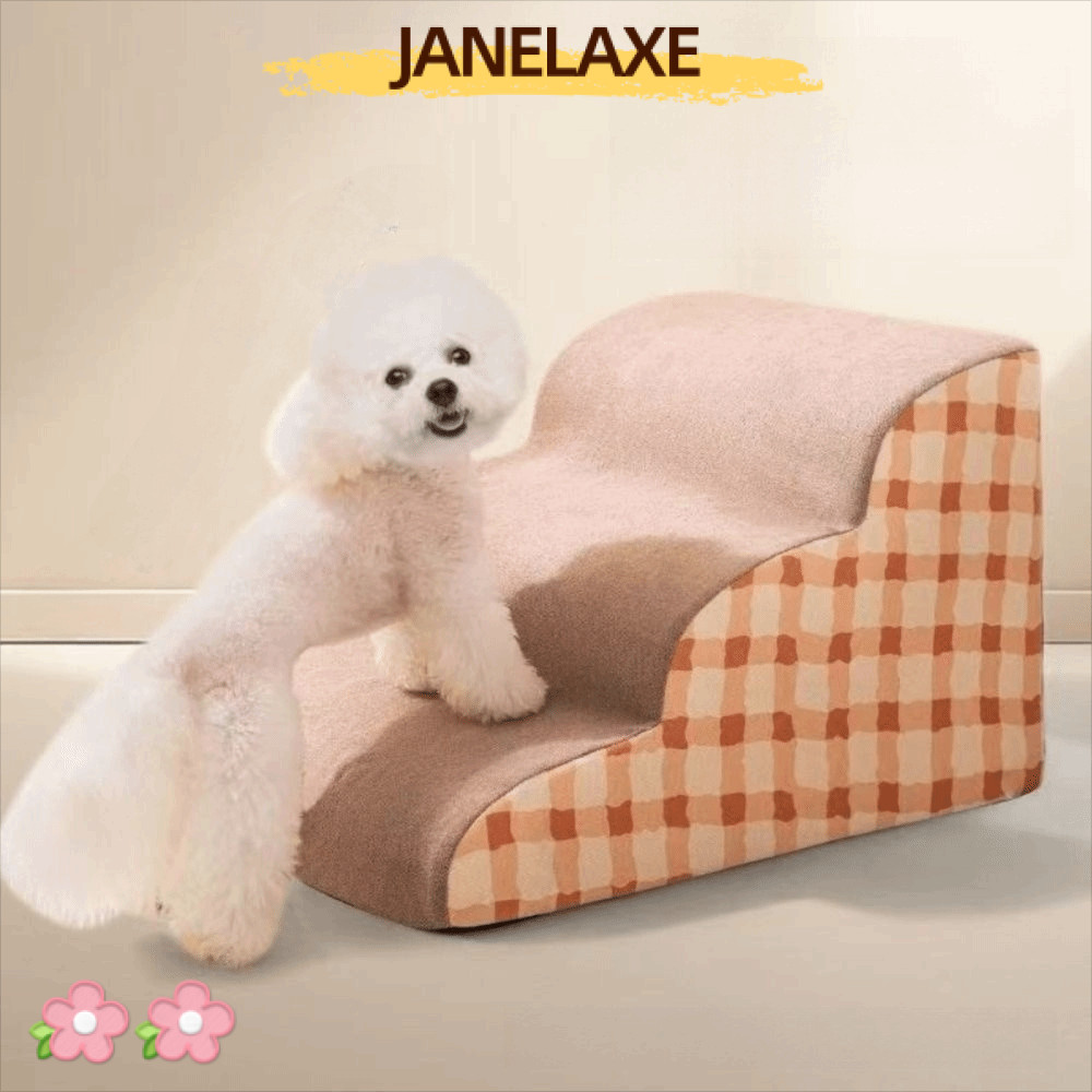JANELAXE932JN บันไดสุนัข, ที่ถอดออกได้ 1-3 ขั้นตอนความปลอดภัยสัตว์เลี้ยงลาด, กันลื่นล้างทําความสะอาดได้หน่วยความจําโฟม Rebound สัตว์เลี้ยงบันไดโซฟา