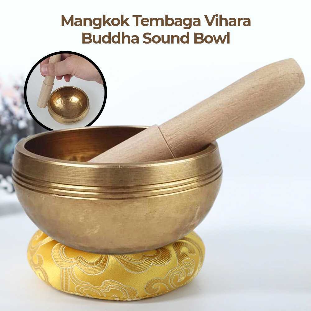 Vihara Buddha ชามทองแดงชามเสียง 8x4.4 ซม., ชามร้องเพลงสมาธิ Therapy Healing Sound - X8