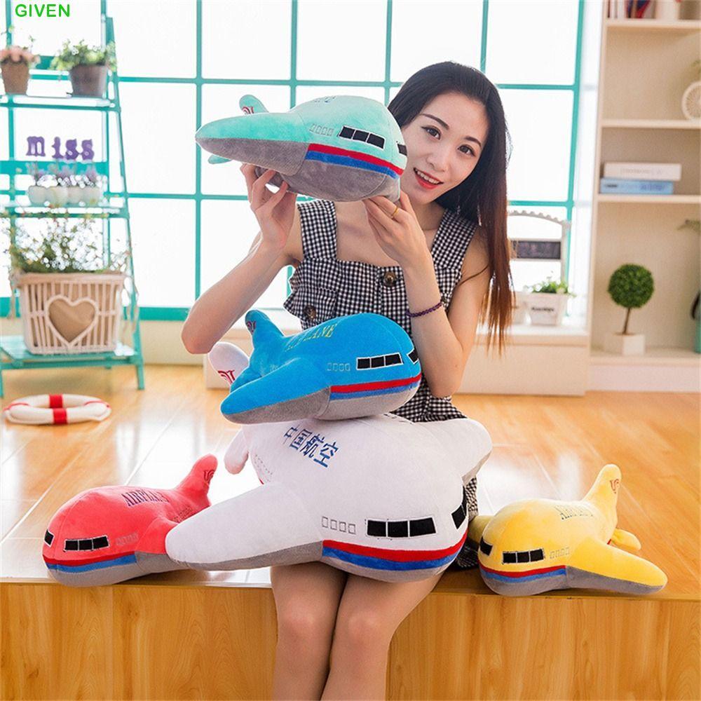 GIVEN จําลองเครื่องบินของขวัญเด็กตุ๊กตาหมอนสําหรับคริสต์มาสหมอนนุ่มเตียงโซฟาตกแต่งตุ๊กตาของเล่น