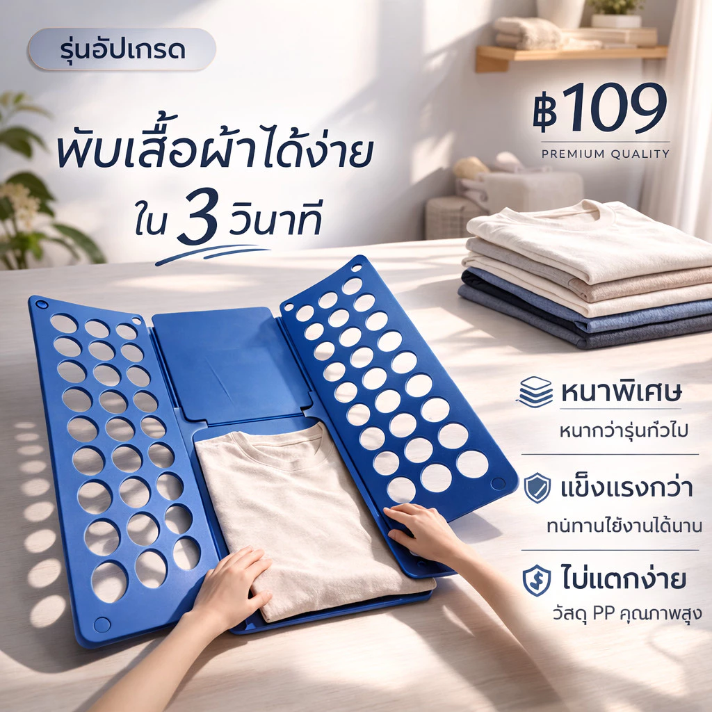 อุปกรณ์จัดพับเสื้อผ้า ที่พับเสื้อ ที่พับเสื้อผ้า ขนาด59x70cm ใช้งานได้ง่าย