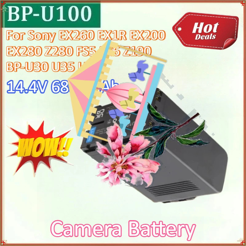 ใหม่ BP-U100 14.4V 6800mAh แบตเตอรี่กล้องสําหรับ Sony EX260 EX1R EX200 EX280 Z280 FS5 FX6 Z190 BP-U3
