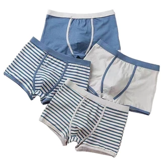 ชุดชั้นในเด็กชาย 4 ชิ้น ดีไซน์การ์ตูน ทำจากผ้าฝ้ายแท้
