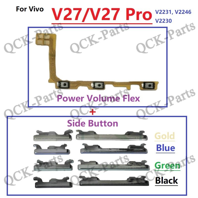 สําหรับ VIVO V27 / V27 Pro V2230 V2231 V2246 ปริมาณด้านข้างปุ่ม Flex Cable Keys Replacement Part