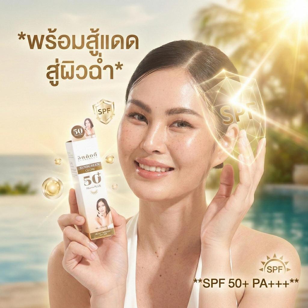 กันแดดจิตภักดี ปกปิด คุมมัน ไม่เยิ้ม กันน้ำ [สูตรใหม่] sunscreen SPF 50+++ กันเหงื่อ บางเบา
