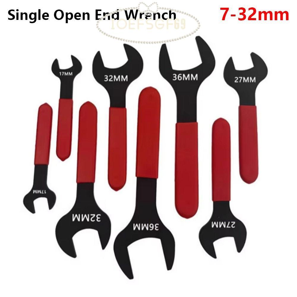 IOEFSGF69 1 ชิ้น U-Shaped Spanner, บางแบนหัวเดี่ยวประแจปลายเปิด, 7-32 มม.เมตริก 15 องศา Offset มุม Blackening Single-Head Fixed ประแจสําหรับ Auto Repair