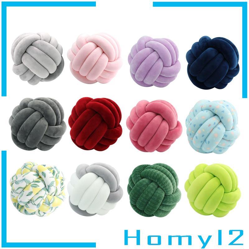 [HOMYL2] Knot Pillow Ball Modern Round Couch Cushions Handmade Knotted Pillow Back Cushion Throw Pil