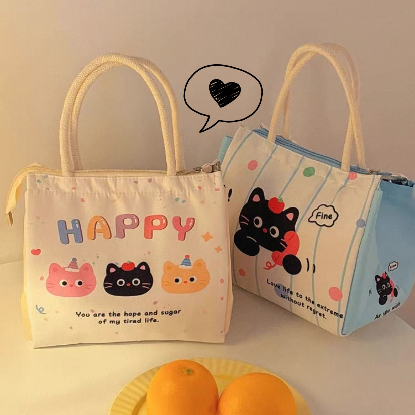 กล่องข้าว ถุงเบนโตะ เก็บอุณหภูมิ ฉนวนกันความร้อน ความจุขนาดใหญ่ กันน้ำ การ์ตูนน่ารัก ATCCH