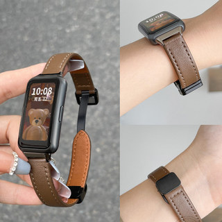 แม่เหล็กหัวเข็มขัดสายหนังสําหรับ Huawei Band 11 Series 11 Pro แฟชั่นผู้หญิงผู้ชายนาฬิกา Band Loop สําหรับ Huawei Band10 Band9 8 Clasp