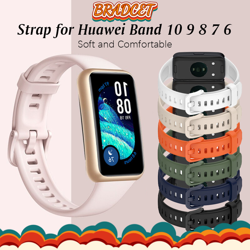 สายรัดซิลิโคนแบบนุ่ม for สมาร์ทวอทช์ Huawei Band 10 9 8 NFC สร้อยข้อมือที่ใช้แลกเปลี่ยนได้ for Huawei Band 7 6