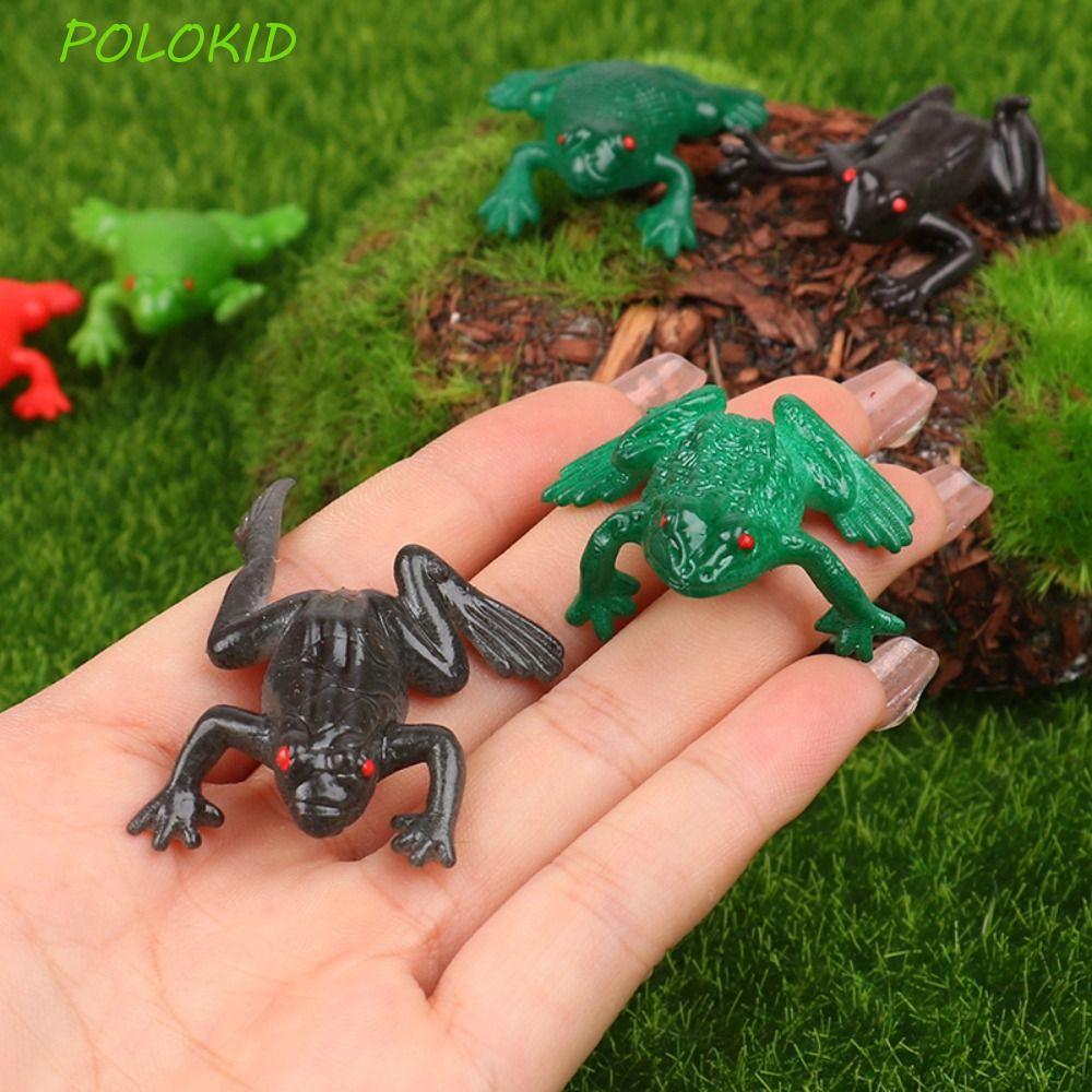 POLOKID Spoof จําลองกบรุ่นของขวัญเด็กน่ากลัว Mini Buoyant น้ําสัตว์ของเล่นบีบกบ