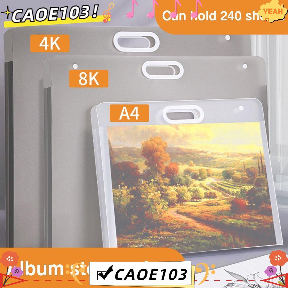 CAOE โฟลเดอร์ไฟล์, กันน้ํา 4K/8K/16K จิตรกรรมถุงเก็บกระดาษ, โปร่งใสแบบพกพา A2/A3/A4 4K/8K/16K กระดาษ