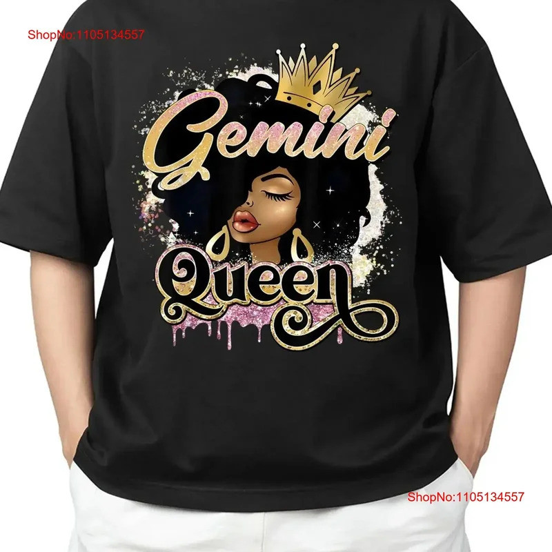 เสื้อยืดวินเทจ Gemini Queen Black Zodiac Melanin สำหรับเดือนเกิดเดือนมิถุนายน สำหรับผู้ใหญ่ ไซส์ S ถ