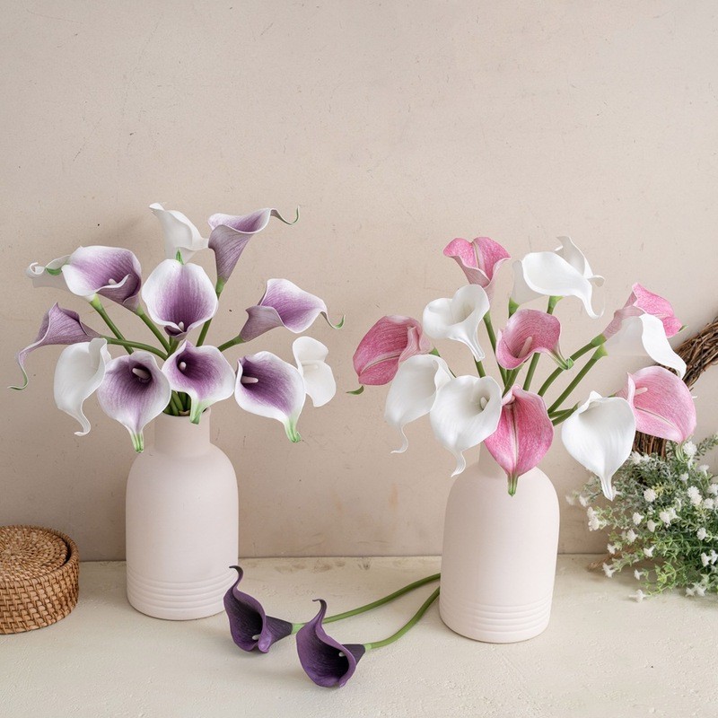 ดอกไม้ประดิษฐ์ Yunrong EVA Mini Calla Lily INS สไตล์ผู้ผลิตดอกไม้ประดิษฐ์ตกแต่งบ้านงานแต่งงานขายส่ง MW01519