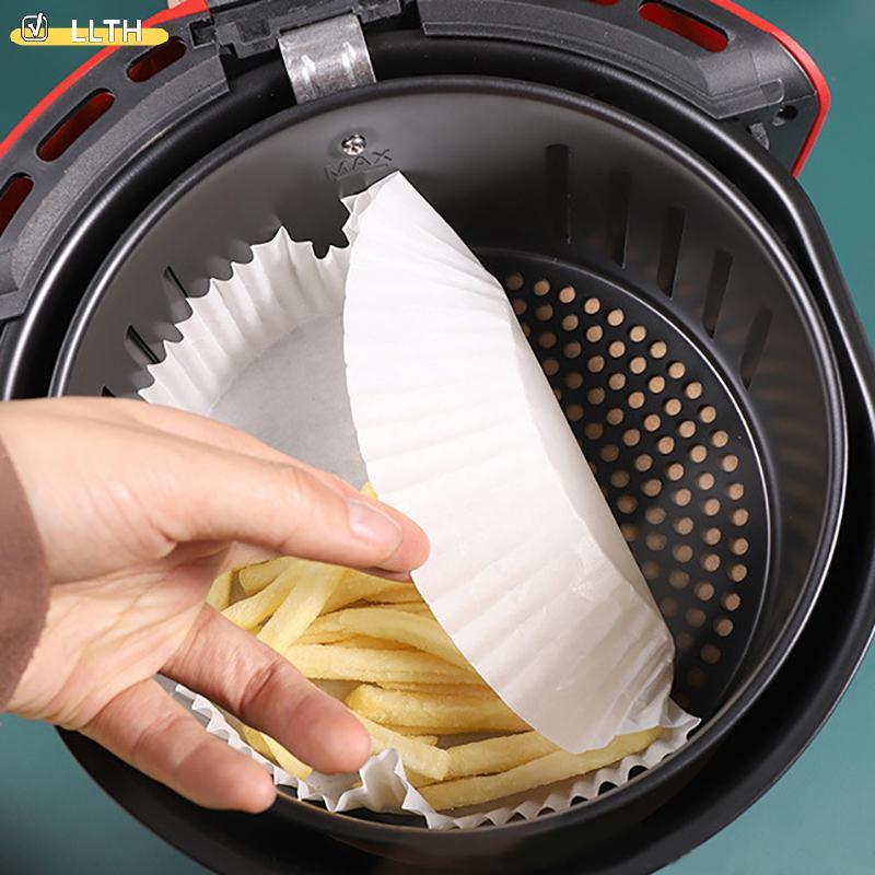LLTH 50pcs Air Fryer กระดาษทิ้ง Non-Sti Airfryer กระดาษรองอบรอบ Air-Fryer กระดาษ Liners กระดาษอุปกรณ์ครัวร้อน ราคา ถูกที่สุด ดีลบีเคเค แกลเลอรีภาพที่ 3