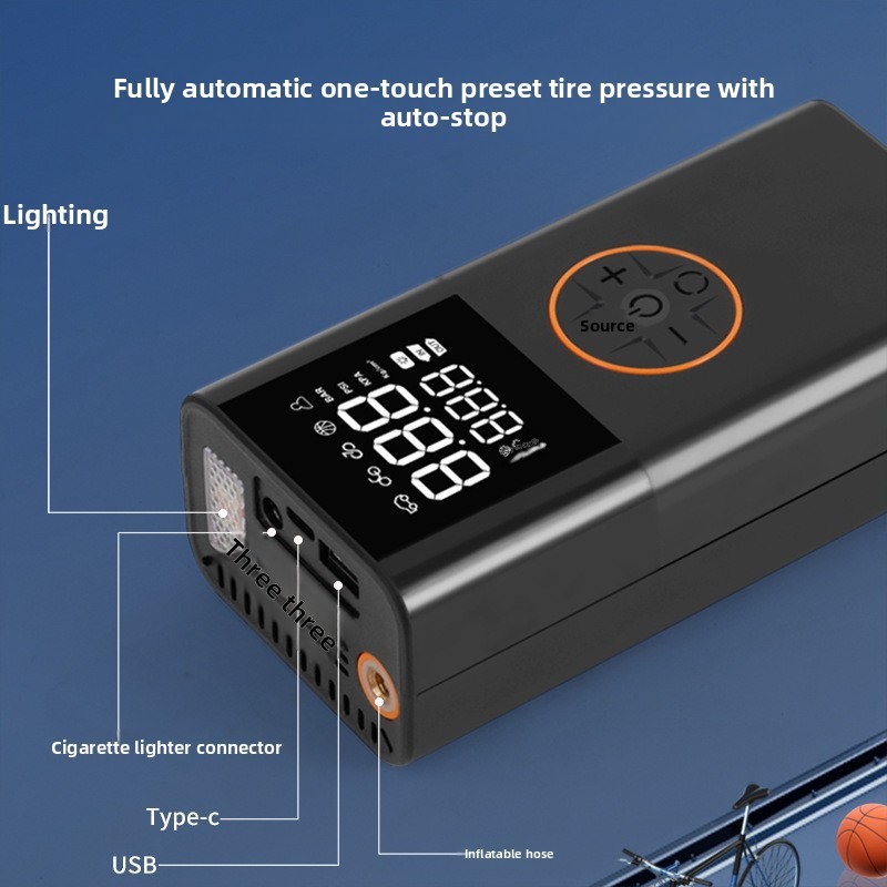 Wireless Car Tire Inflator Portable Air Compressor Digital Tire Pump Electric Air Pump for Car Bike 