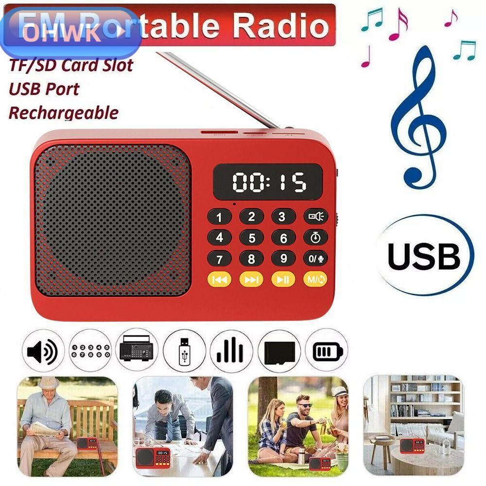 เครื่องเล่นเพลง OHWK, วิทยุพกพาที่รองรับบลูทูธ FM USB TF, เครื่องเล่น MP3 แบบชาร์จไฟได้จอแสดงผล LED